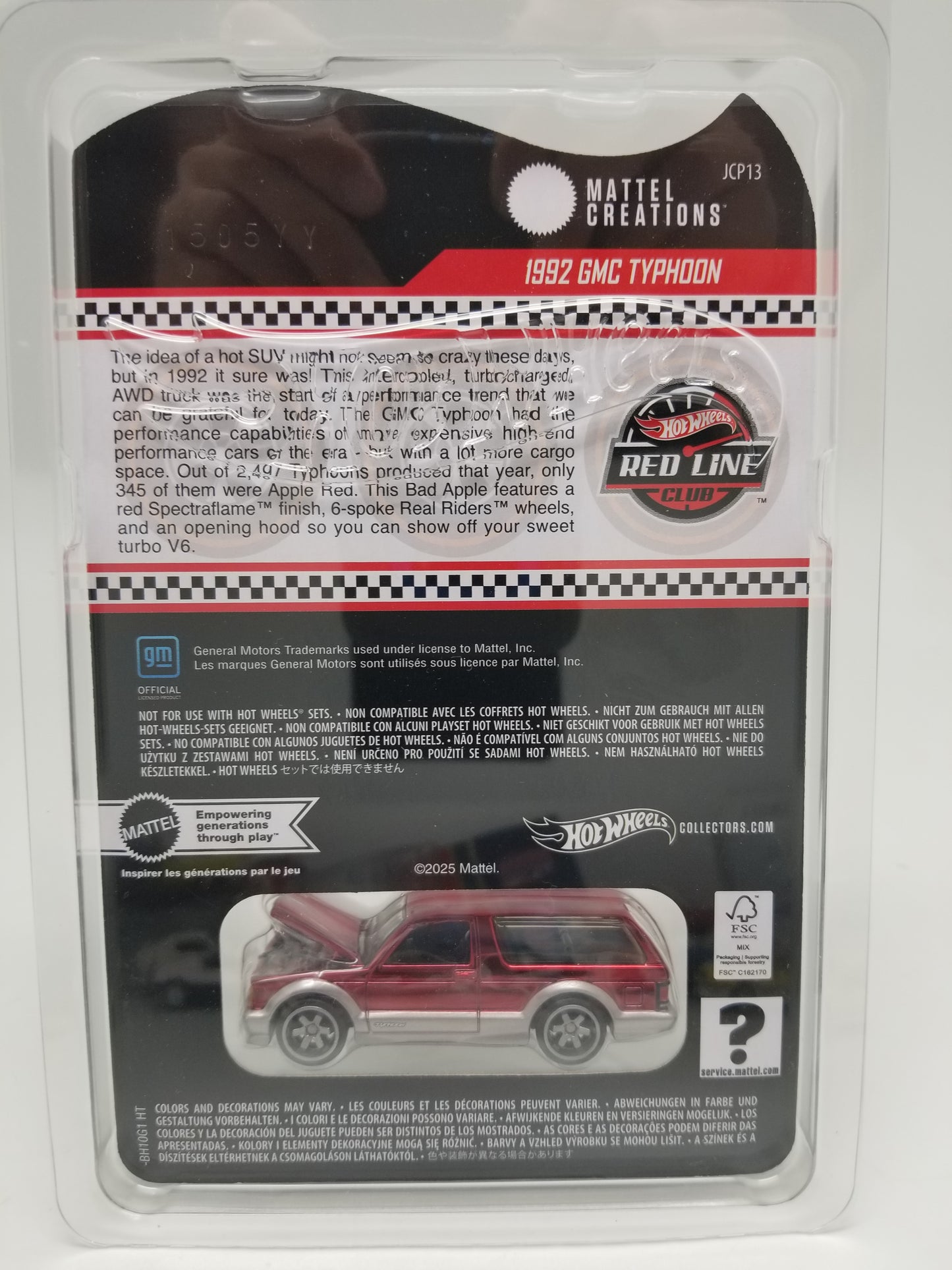 Hot Wheels RLC 1992 GMC Typhoon - Red
