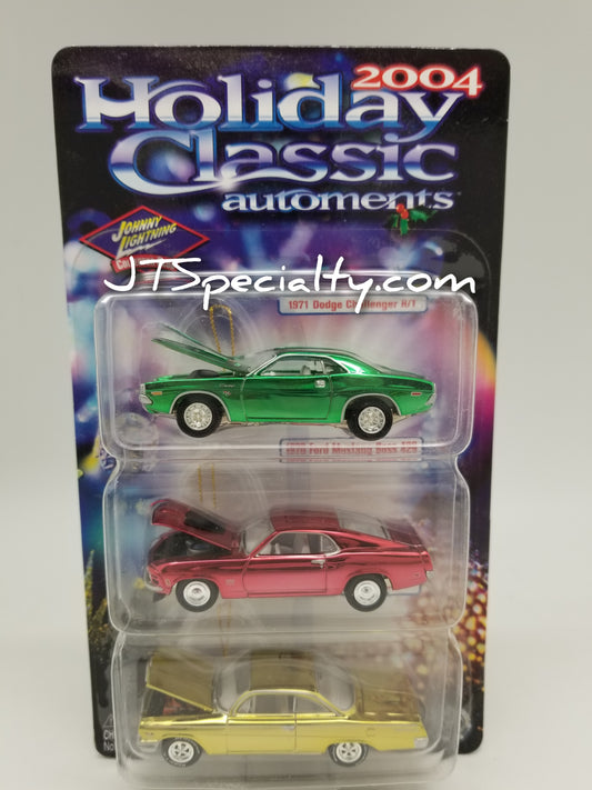 JL 3 pack - 1971 Dodge Challenger R/T, 1970 Mustang Boss 429, 1962 Chevy Bel-Air - 2004