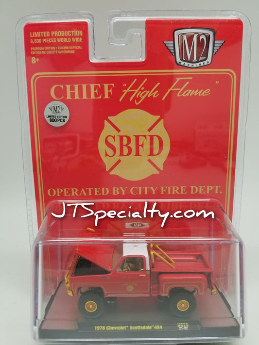 M2 CHASE 1976 Chevrolet Scottsdale 4x4 - Chief "High Flame" SBFD