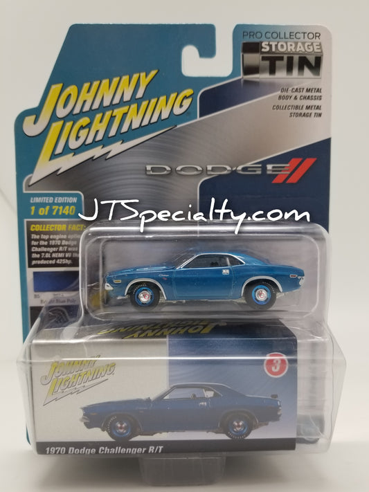 JL 1970 Dodge Challenger R/T - Bright Blue Poly - with metal storage tin