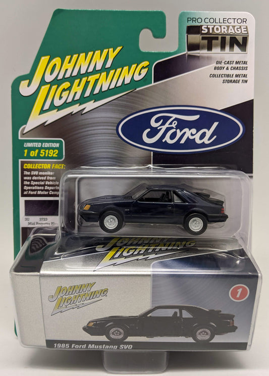 JL 1985 Mustang SVO, Blue, with metal storage tin