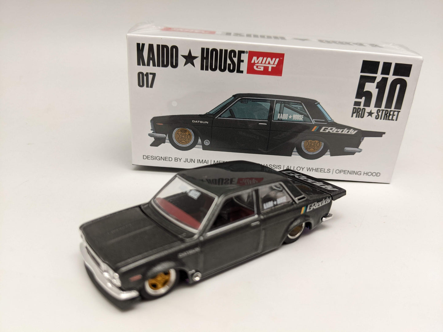 Kaido House 017 Mini GT - Datsun 510 Pro Street GReddy - Gun Metal Grey