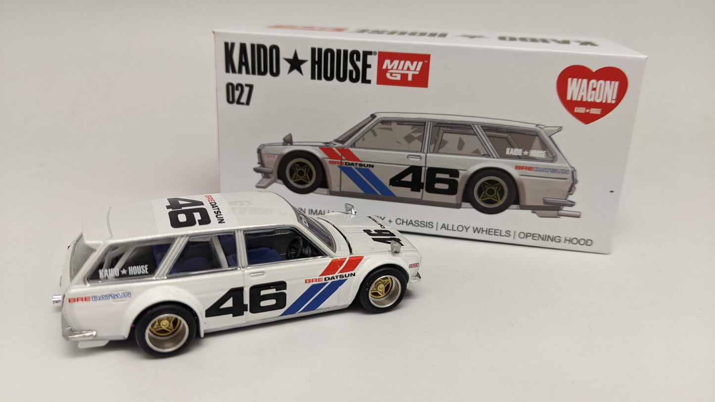 Kaido House 027 Mini GT - Datsun KAIDO 510 Wagon V2 - WHITE